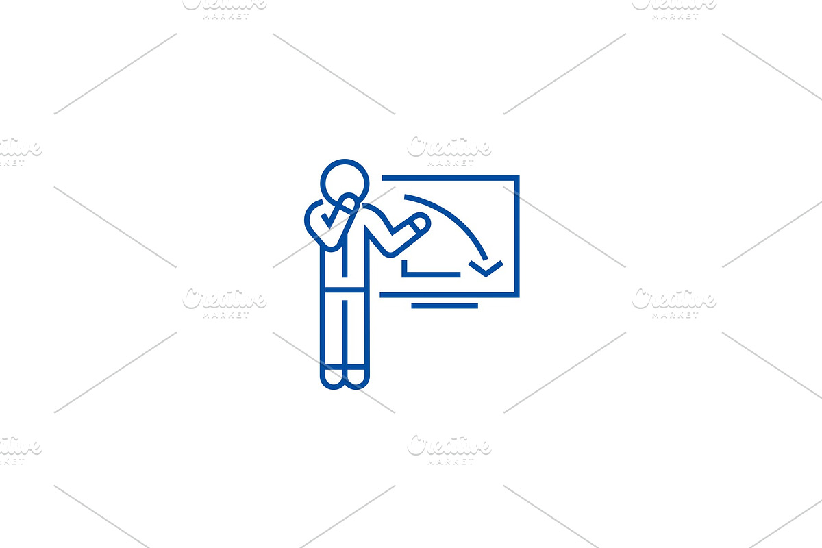 Upset businessman, graph down line in Illustrations - product preview 8