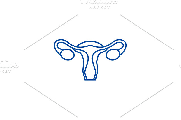 Uterus,female gynecology line icon