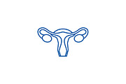 Uterus,female gynecology line icon