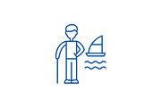 Vacation planning line icon concept