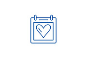 Valentines day line icon concept