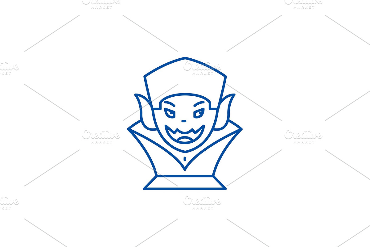 Vampire line icon concept. Vampire in Illustrations - product preview 8