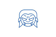 Vampire emoji line icon concept