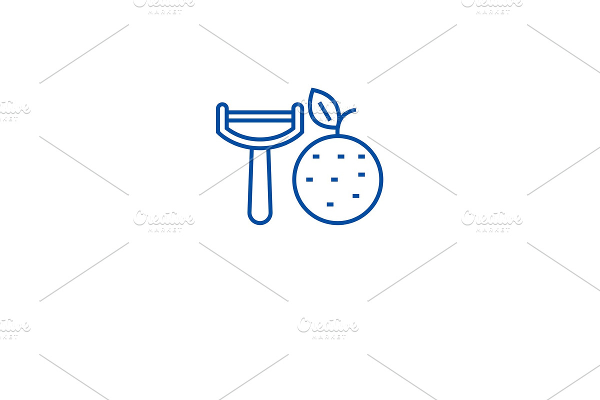 Vegetable peeler line icon concept in Illustrations - product preview 8