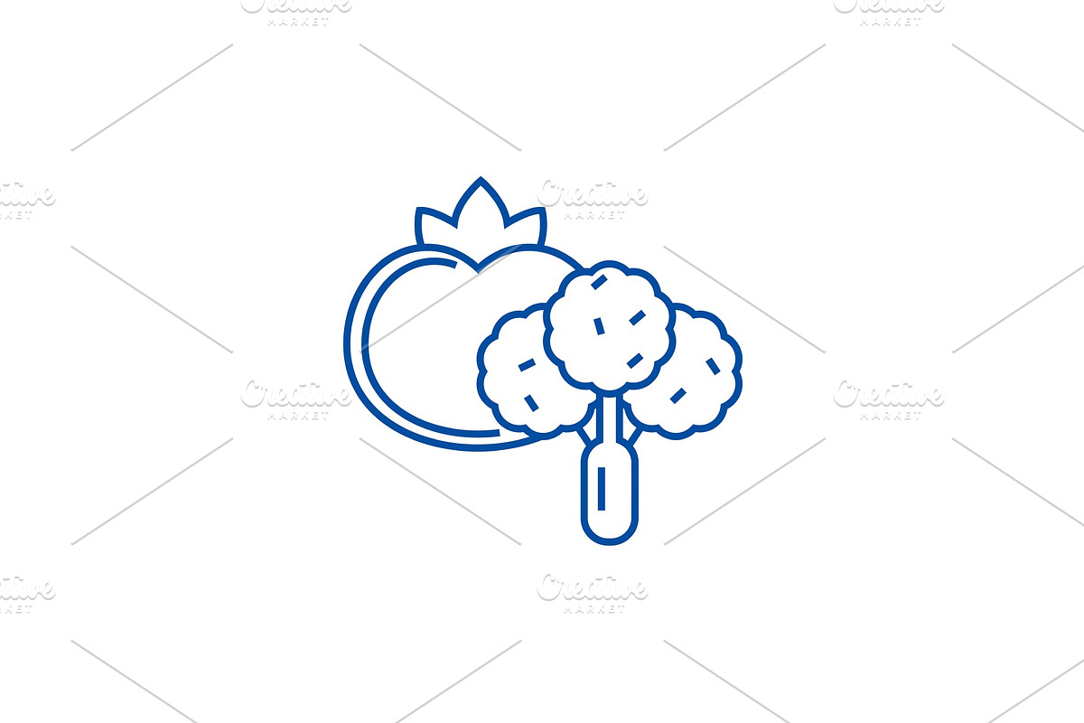 Vegetables line icon concept in Illustrations - product preview 8