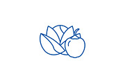 Vegetables and fruits line icon