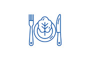 Vegetarian menu line icon concept