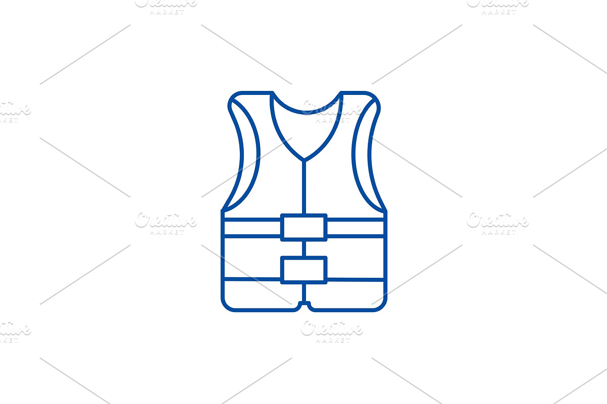 Vest line icon concept. Vest flat in Illustrations - product preview 8