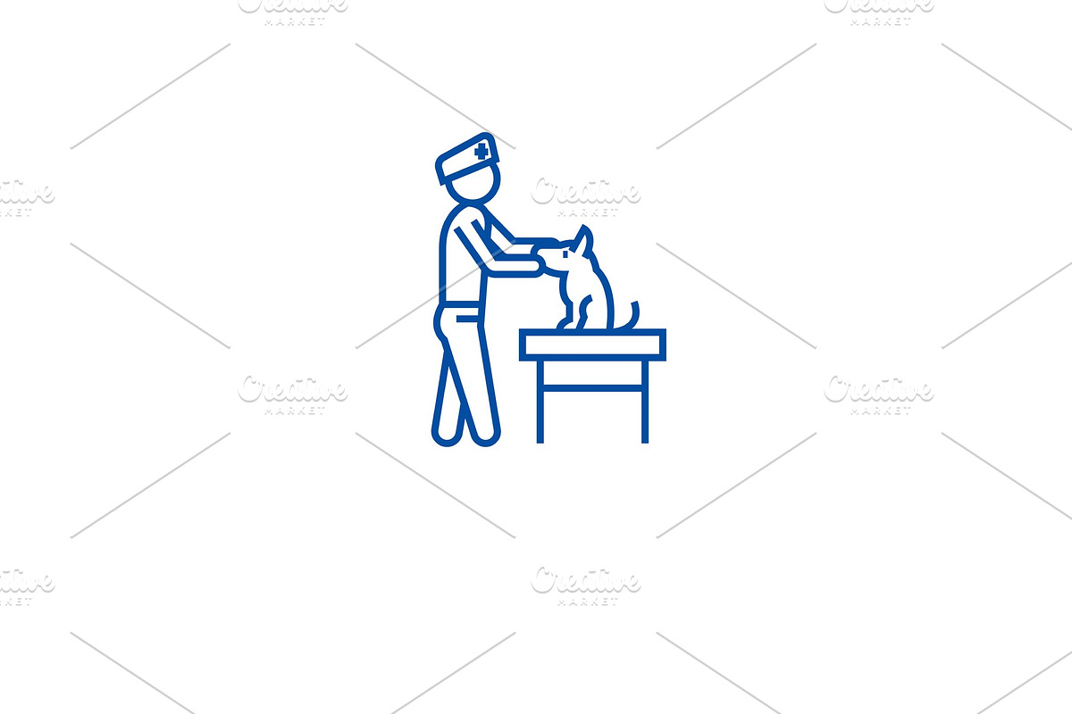 Veterinary clinic line icon concept in Illustrations - product preview 8
