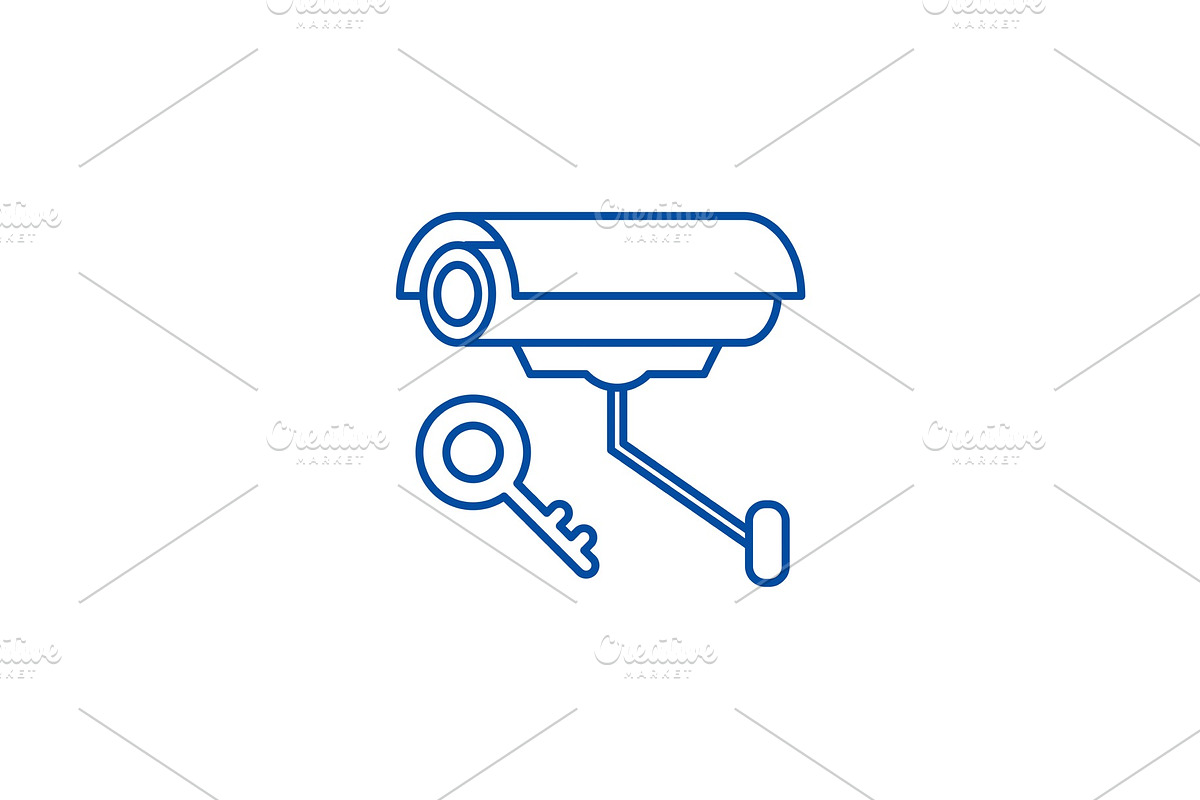 Video alarm line icon concept. Video in Illustrations - product preview 8