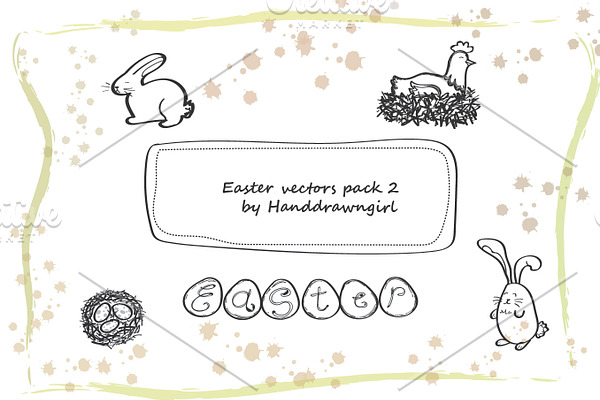 Easter hand drawn vectors pack 2