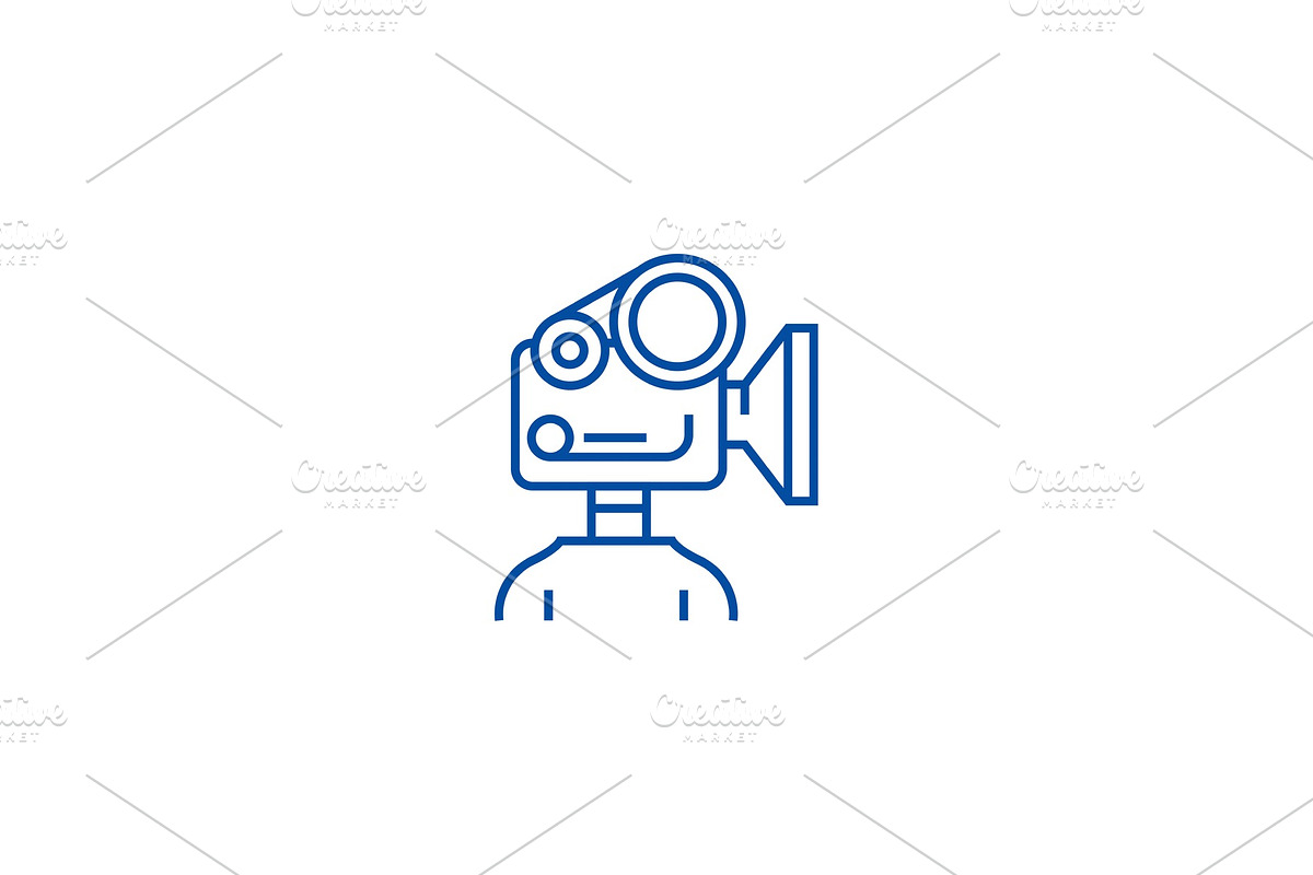 Video camera production line icon in Illustrations - product preview 8