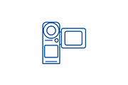 Video camera,movie making line icon