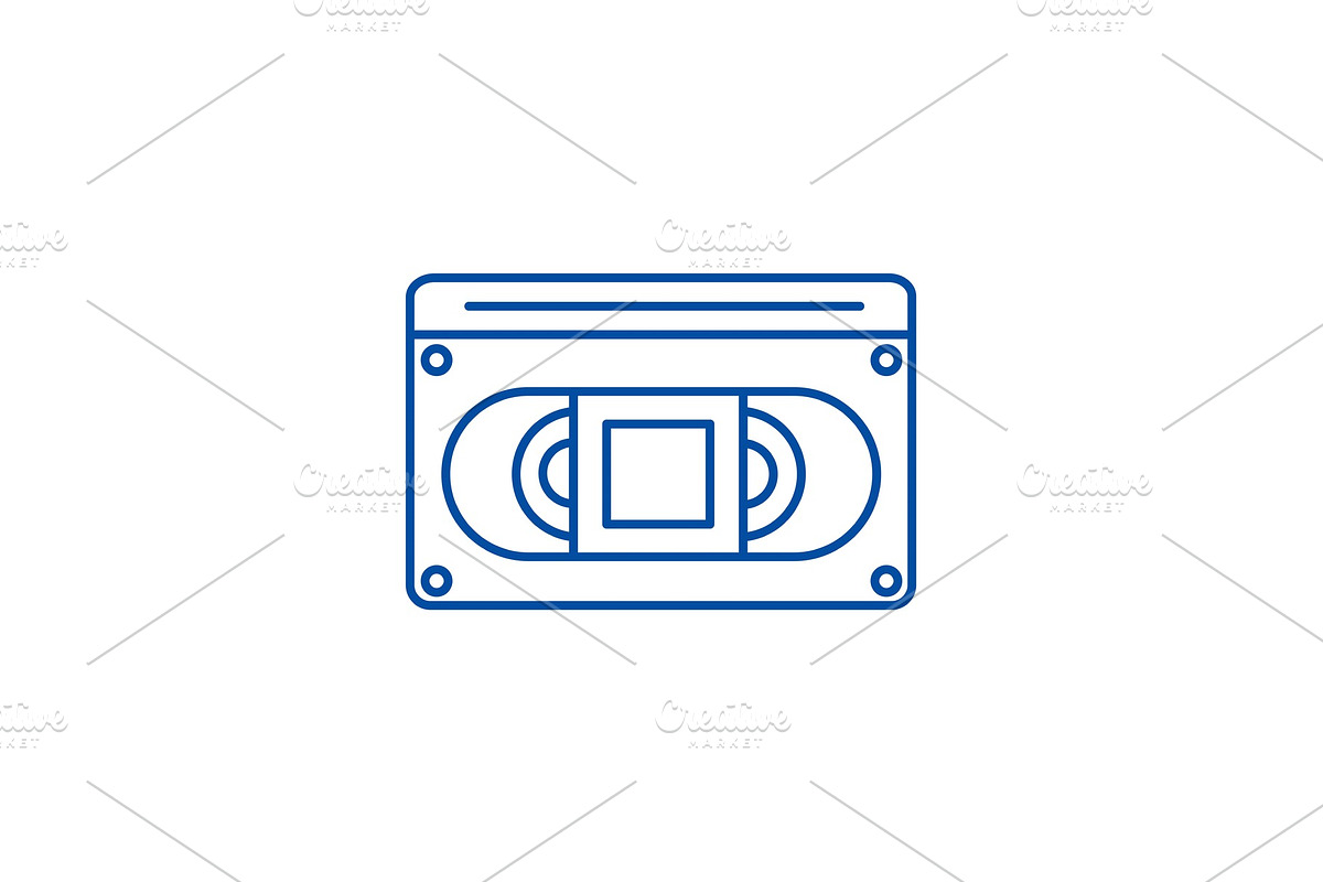 Video cassete line icon concept in Illustrations - product preview 8