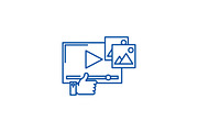 Video marketing line icon concept