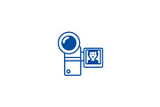 Video recording line icon concept