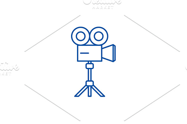 Video shooting line icon concept