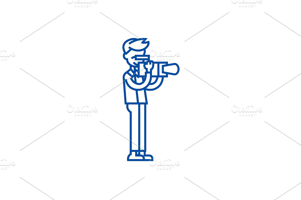 Videographer line icon concept in Illustrations - product preview 8