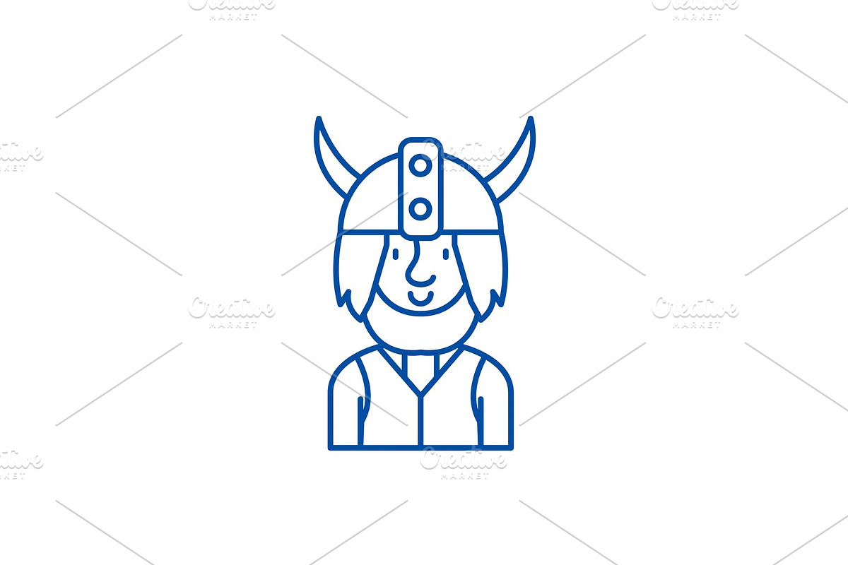 Viking line icon concept. Viking in Illustrations - product preview 8