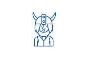 Viking line icon concept. Viking