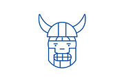 Viking emoji line icon concept