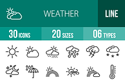 30 Weather Line Icons