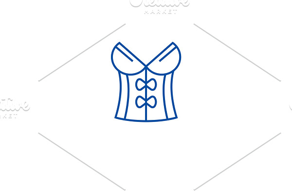 Vintage corset line icon concept