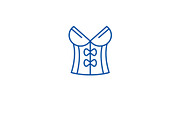 Vintage corset line icon concept