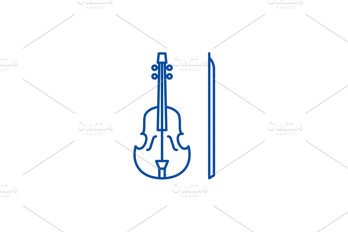 Violin line icon concept. Violin in Objects - product preview 8