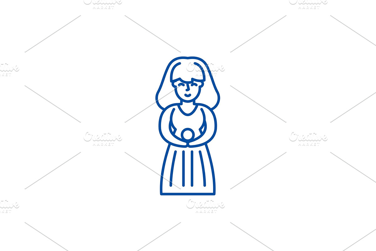 Virgo zodiac sign line icon concept in Illustrations - product preview 8