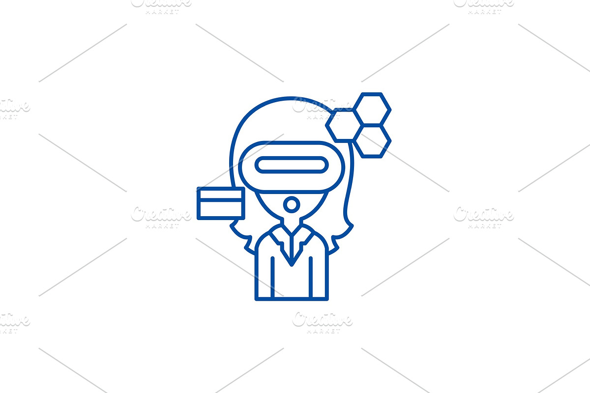 Virtual reality business line icon in Illustrations - product preview 8
