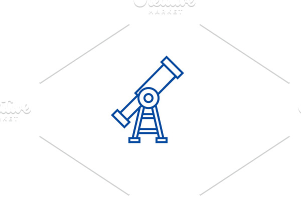 Vision,telescope line icon concept
