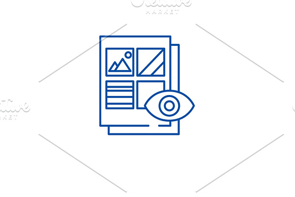 Visual document line icon concept