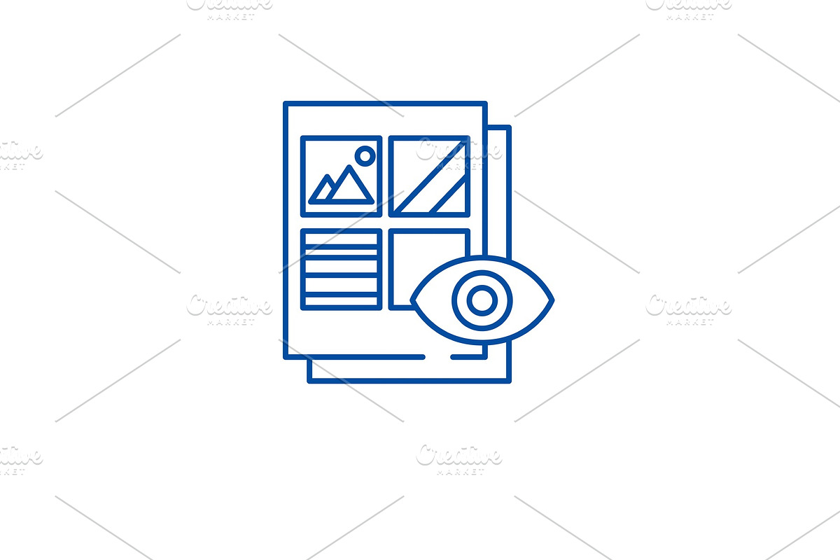 Visual document line icon concept in Illustrations - product preview 8