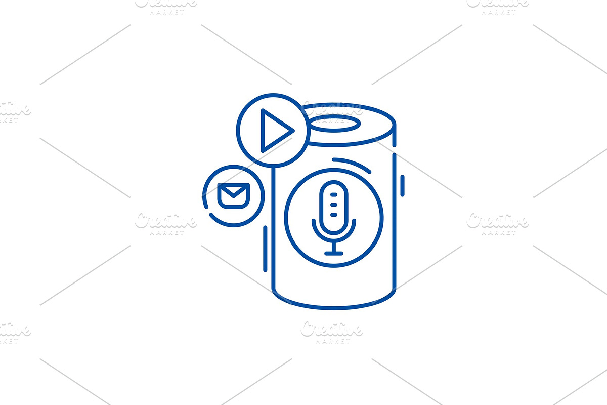 Voice assistant line icon concept in Illustrations - product preview 8