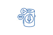 Voice assistant line icon concept