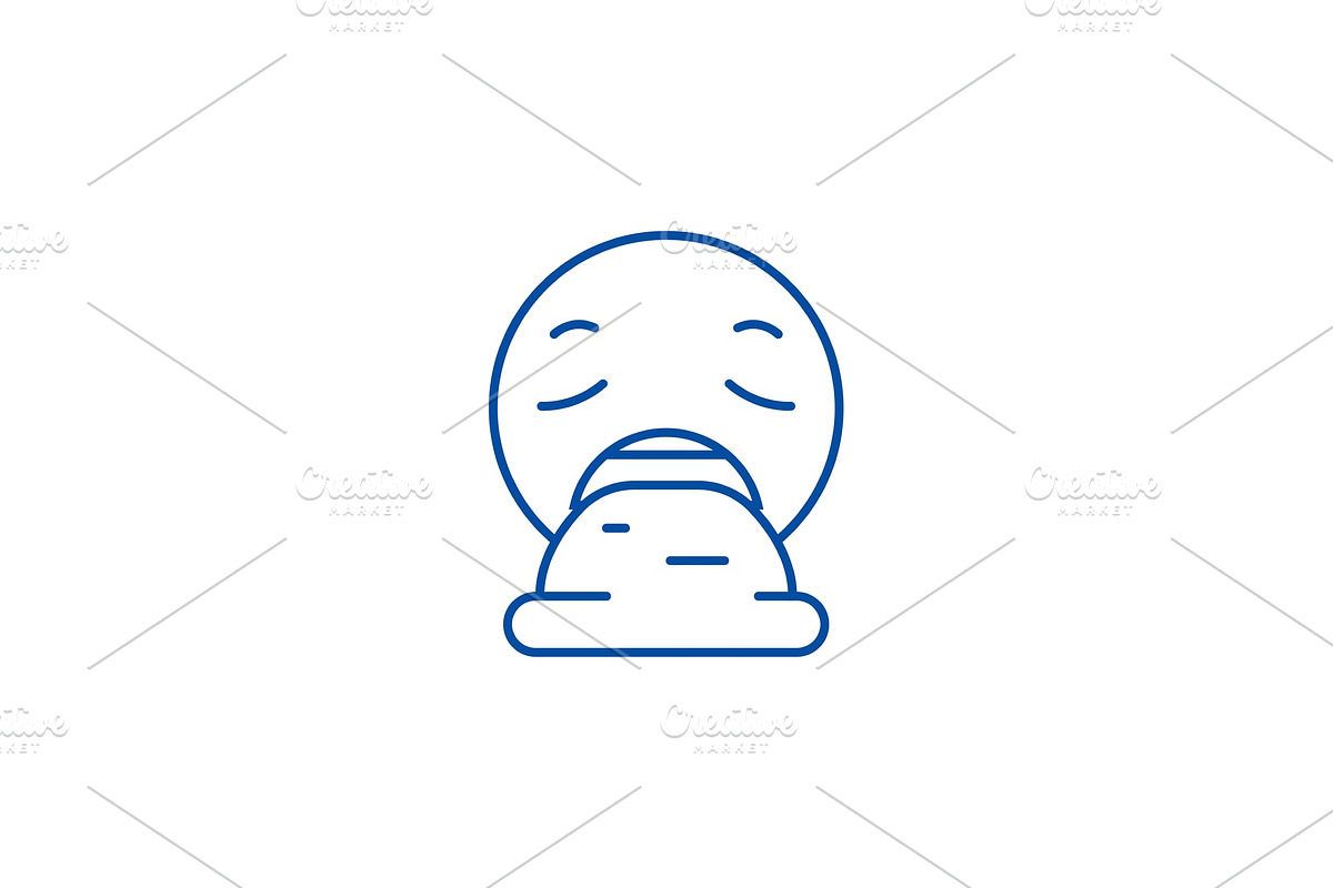 Vomit emoji line icon concept. Vomit in Illustrations - product preview 8