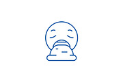 Vomit emoji line icon concept. Vomit
