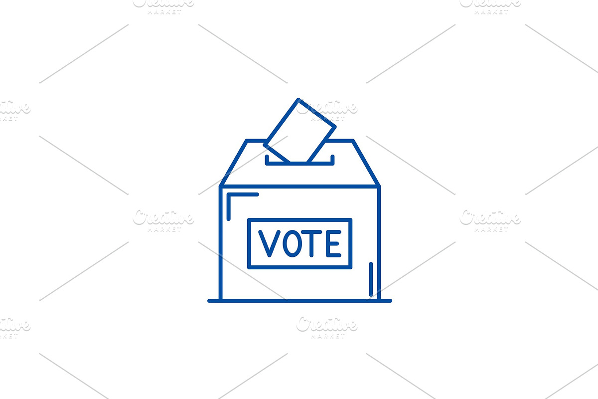 Vote line icon concept. Vote flat in Illustrations - product preview 8