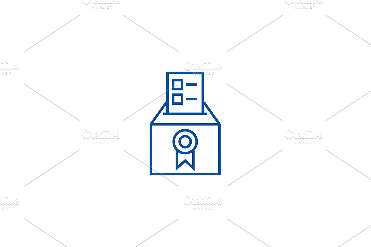 Vote,voting,elections,poll line icon in Illustrations - product preview 8