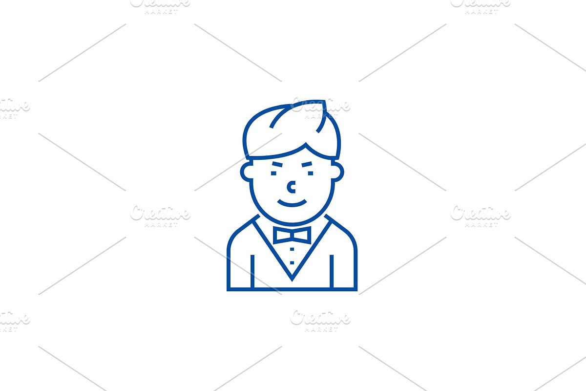 Waiter line icon concept. Waiter in Illustrations - product preview 8