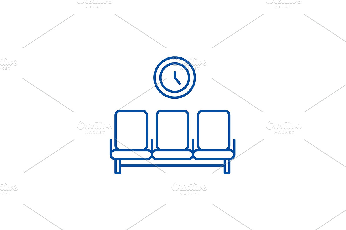 Waiting room line icon concept in Illustrations - product preview 8