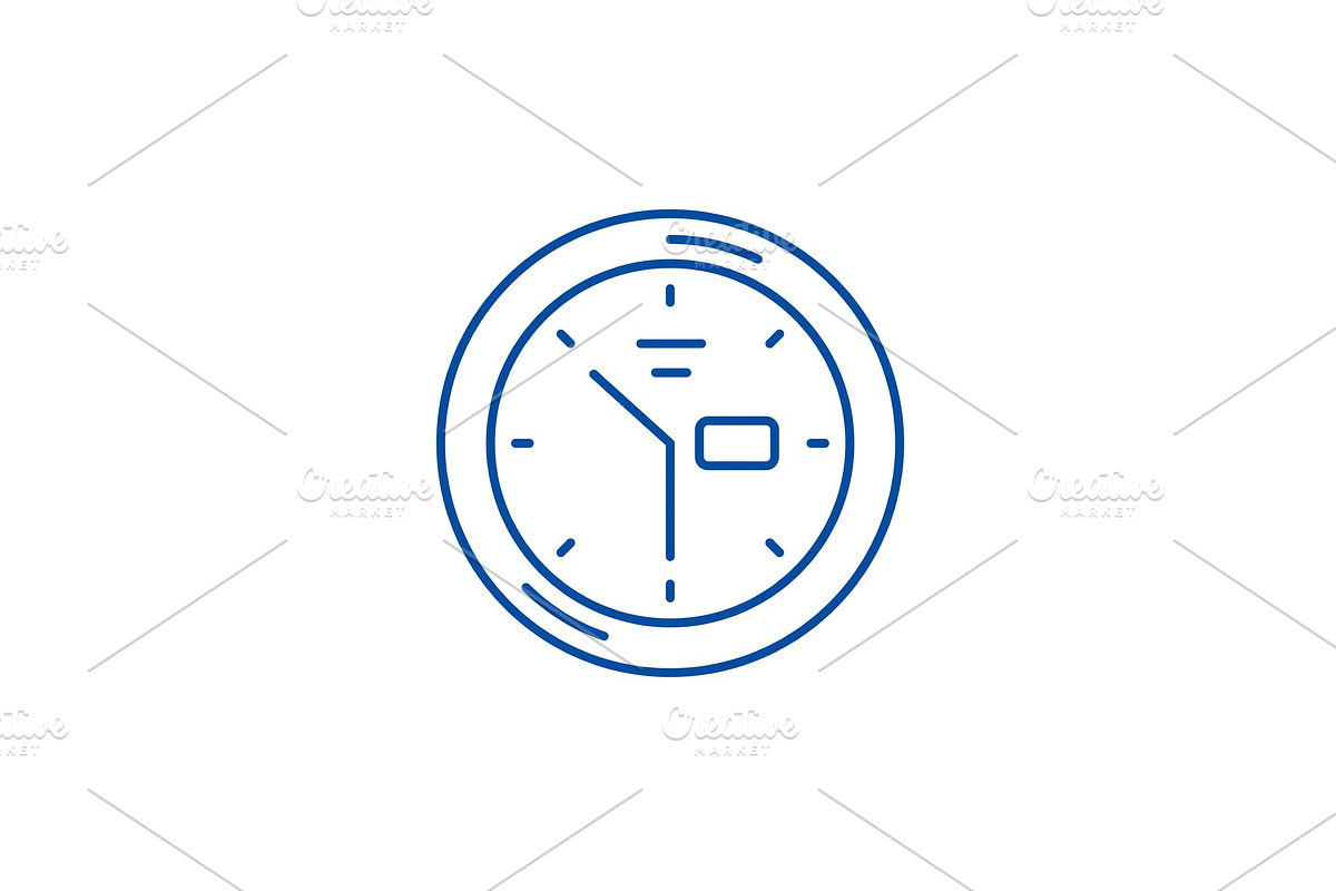Wall clock line icon concept. Wall in Objects - product preview 8