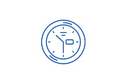 Wall clock line icon concept. Wall