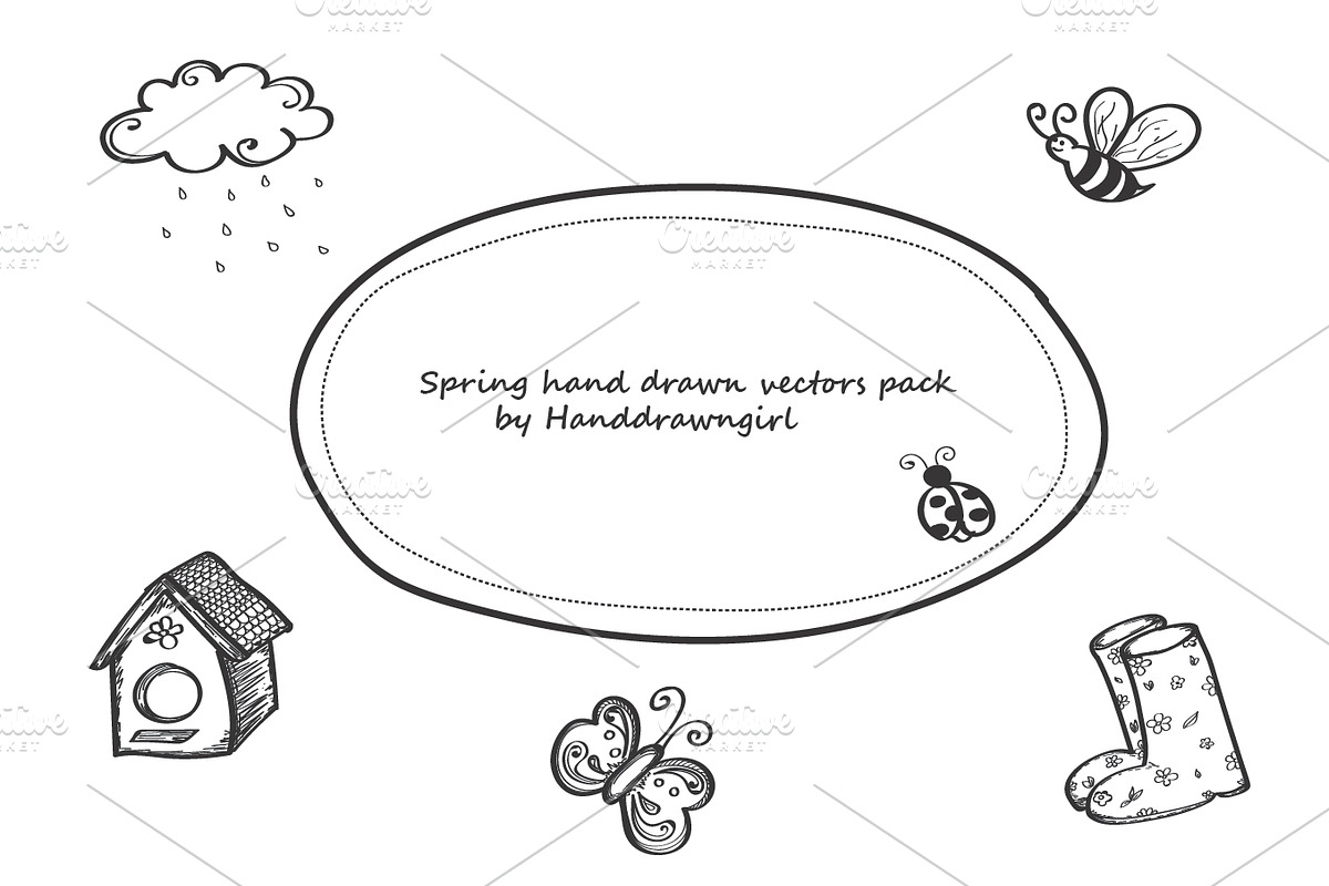 Spring hand drawn vectors pack 2 in Graphics - product preview 8