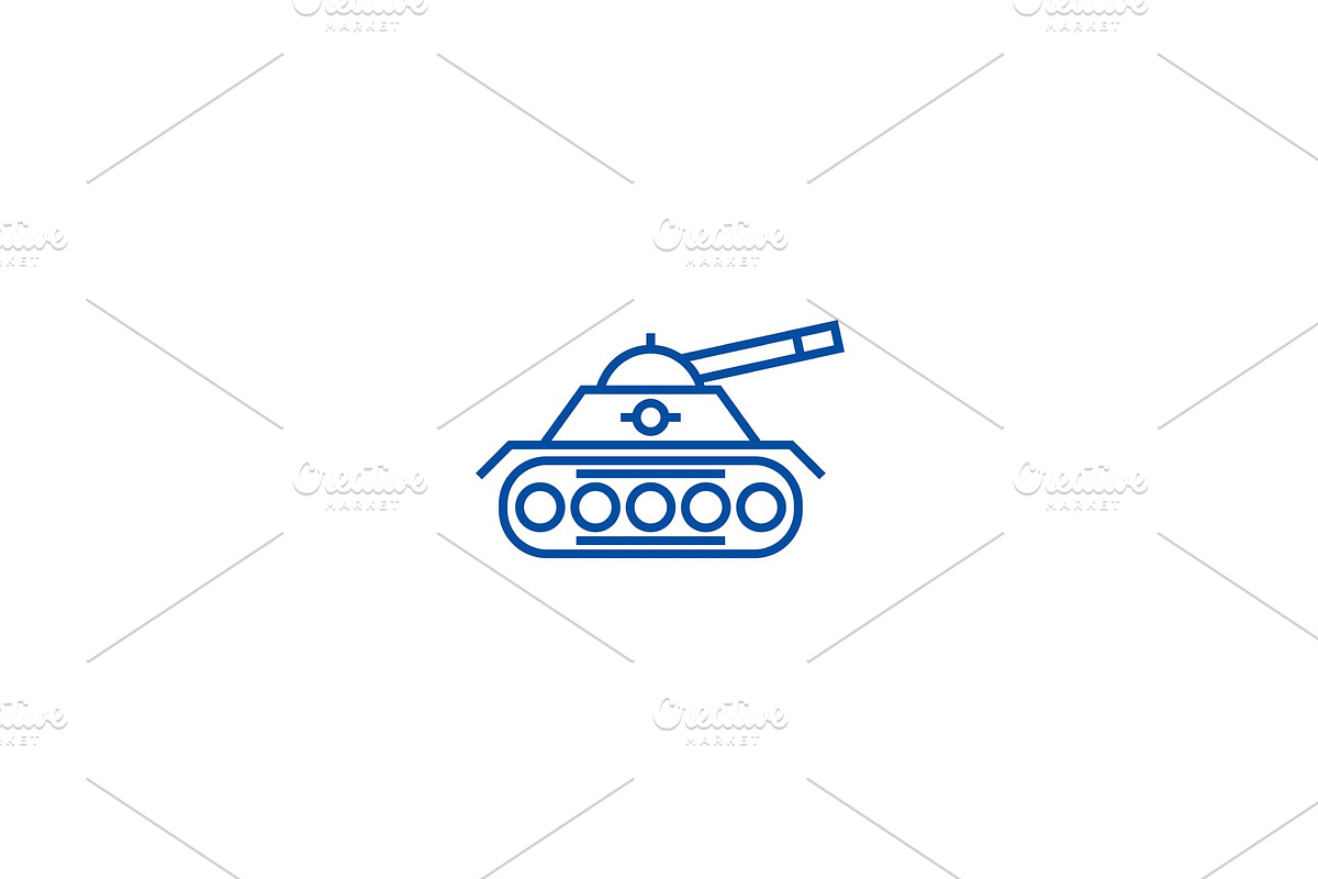 War tank line icon concept. War tank in Illustrations - product preview 8