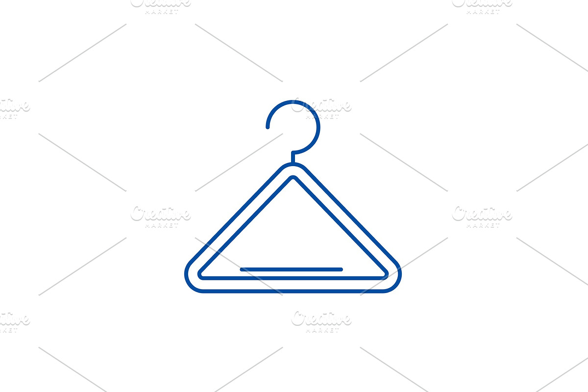 Wardrobe hangers line icon concept in Illustrations - product preview 8
