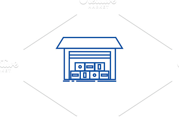 Warehouse illustration line icon