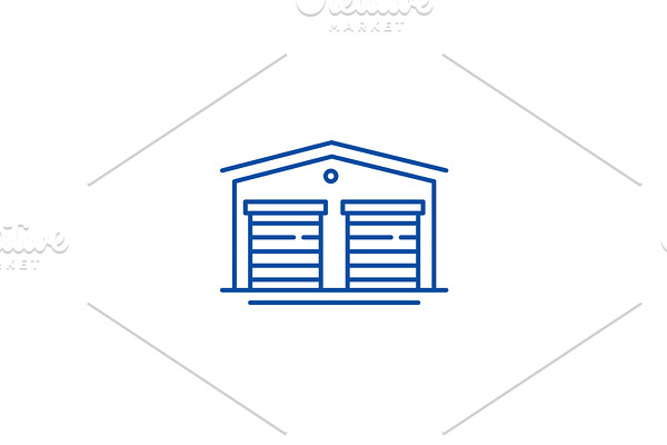 Warehouses line icon concept