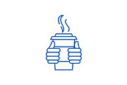 Warm drink line icon concept. Warm